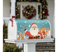 Housse de boîte aux lettres magnétique Père Noël, cadeau festif de Noël, boîte aux lettres rouge pour décoration extérieure, jardin, cour, 53,3 x 64,9 cm