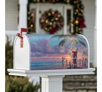 Housse de boîte aux lettres magnétique pour décoration de jardin et de terrasse Motif Père Noël 45,7 x 53,3 cm Bleu