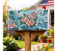 Housse de boîte aux lettres magnétique pour décoration de jardin et de terrasse, motif rose, 45,7 x 53,3 cm