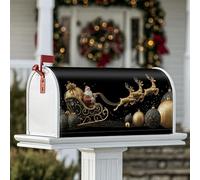 Housse de boîte aux lettres magnétique pour décoration de pelouse Motif Père Noël 45,7 x 53,3 cm