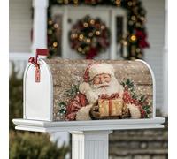 Housse de boîte aux lettres magnétique pour décoration de porte d'entrée, motif Père Noël, cadeau festif, houx, rouge, 45,7 x 53,3 cm