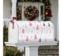 Housse de boîte aux lettres magnétique pour décoration de porte d'entrée, motif sapins de Noël, flocons de neige, pois et pêche, 45,7 x 53,3 cm