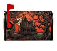 Housse de boîte aux lettres magnétique pour Halloween, gothique, arbres, lune, Halloween, décoration pour extérieur, jardin, cour, 53,3 x 64,5 cm