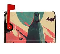 Housse de boîte aux lettres magnétique pour Halloween, gothique, chauve-souris, lune, Halloween, décoration extérieure, 53,3 x 64,9 cm