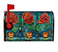 Housse de boîte aux lettres magnétique pour Halloween gothique citrouille toile d'araignée Halloween décoration de maison et jardin 45,7 x 53,3 cm
