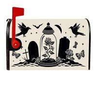Housse de boîte aux lettres magnétique pour Halloween, gothique, papillon, chauve-souris, Halloween, pour décoration de jardin et extérieur, 45,7 x 53,3 cm