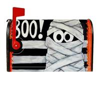 Housse de boîte aux lettres magnétique pour Halloween, yeux fantaisistes, rayures, protection pour boîte aux lettres pour décoration de porche, 45,7 x 53,3 cm
