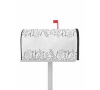 Housse de boîte aux Lettres magnétique pour Thanksgiving, Taille Standard 47 x 55 cm, Motif épi de blé, Fleurs Sauvages pastorales, Noir, décorative, pour Jardin, Cour, Maison, extérieur