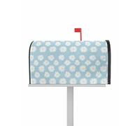 Housse de boîte aux Lettres magnétique rétro Motif Marguerite, Taille Standard 47 x 55 cm, Motif Floral Blanc et Bleu, décoration pour Jardin, Cour, Maison, extérieur