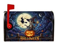 Housse de boîte aux lettres magnétique squelette, citrouilles effrayantes, sorcière, Halloween, pour décoration extérieure, jardin, cour, 45,7 x 53,3 cm