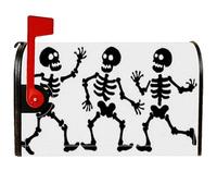 Housse de boîte aux lettres magnétique squelette, Halloween effrayante main crâne Halloween noir saisonnier couverture de boîte aux lettres pour décoration extérieure de cour 53,3 x 64,5 cm