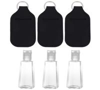 Housse de Bouteille de Parfum Noire 30ml 6 Pièces en Néoprène | Rechargeable, Porte-clés Intégré, Format Léger pour Flacon Vide et Usage Cosmétique