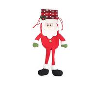 Housse de bouteille de vin à longues pattes avec cordon de serrage - Motif Père Noël, bonhomme de neige, élan, Noël, bouteille de vin réutilisable pour protection, a