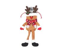 Housse de bouteille de vin à longues pattes avec cordon de serrage - Motif Père Noël, bonhomme de neige, élan, Noël, bouteille de vin réutilisable pour protection, élan.
