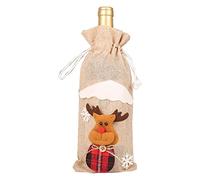 Housse de bouteille de vin de Noël avec inscription Merry Christmas Decor Holiday Elk Santa Champagne Bottle Bag Holiday Party Home Christmas Bottle Bags For Gifts