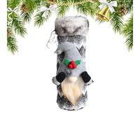 Housse de bouteille de vin de Noël | Costume de bouteille de vin de Noël doux, sac de vin de Noël, nains de tomte suédois, housses de bouteille de vin mignonnes pour table de Noël, gris, Refer to