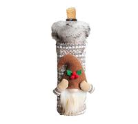 Housse de bouteille de vin de Noël | Costume de bouteille de vin de Noël doux, sac de vin de Noël, nains de tomte suédois, housses de bouteille de vin mignonnes pour table de Noël, kaki, Refer to