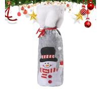 Housse de bouteille de vin de Noël - Décoration de vin de Noël, housse de bouteille réutilisable | Sacs à vin avec père noël et bonhomme de neige, couvercles de bouteilles festifs pour cadeaux, porte-