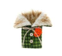 Housse de bouteille de vin d'Halloween à carreaux pour vin rouge, motif mignon, sac thermique pour fête, salle à manger (jaune et vert) Htw55, Vert, 21x18cm