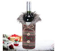 Housse de bouteille de vin pour Noël - Housse décorative en tricot - Housse de bouteille de vin renforcée - Pour la famille, les amis, la décoration de vacances, le salon, la cuisine, le bar à la