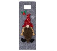 Housse de bouteille de vin sur le thème des nains pour décoration de maison ou de fête cette saison (rouge)