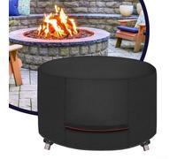 Housse de brasero ronde 210D imperméable et résistante pour barbecue extérieur avec sangle à boucle inférieure réglable (71,1 x 71,1 x 40,6 cm)