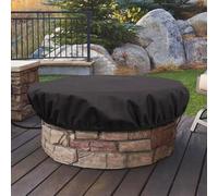 Housse de brasero ronde imperméable et résistante en tissu Oxford 600D pour jardin, terrasse (24 x 15 x 4 cm)