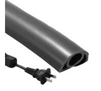 Housse de câble de sol, revêtement de sol souple pour câbles, conduit de fil flexible en PVC - Cache-cordon auto-adhésif, cache-câble isolé pour câbles d'ordinateur et d'appareils ménagers