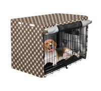 Housse de cage à carreaux vichy pour chien, couverture d'intimité en fil de fer, rideaux de cage pour chien, ombre 106,7 cm