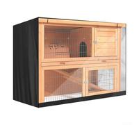 Housse de cage à lapin pour clapier à deux étages étanche et anti-poussière pour toutes les saisons (noir)