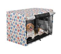 Housse de cage à motif de drapeaux américains pour chien, chiot - Beige - 106,7 cm