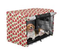 Housse de cage à motif de pommes mignonnes pour cage de chien, stores à roulettes, beige, 91,4 cm