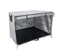 Housse de cage pour animaux de compagnie compatible avec la plupart des cages de taille standard, offre une ombre constante et une clôture apaisante pour chiens (gris)