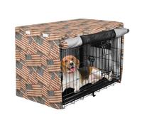 Housse de cage pour chien avec drapeaux américains rétro