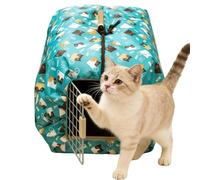 Housse de Cage pour Chien,Couverture anti-vent avec cordon de serrage | Housse d'Hiver pour Cages de Chiots et Chats | pour Petites Moyennes et Grandes Races Chiot Maison Voyage Extérieur Camping Hive