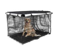 Housse de cage pour chien de grande taille, housse de niche pour cage de chien, housse de chenil à double porte pour cage métallique - 106,7 cm en tissu Oxford robuste respirant et coupe-vent fourni