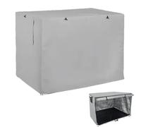Housse de cage pour chien en tissu Oxford 210D - Résistante, imperméable, coupe-vent, respirante, anti-UV avec ouverture fenêtre et double porte pour cage métal extérieur (124.5(L)x79(W)x84(H)cm)