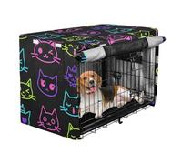 Housse de cage pour chien et chiot - Motif visages de chat