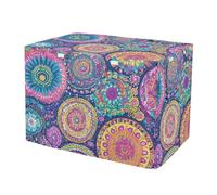 Housse de cage pour chien, motif mandala bohème, facile à installer, avec côtés enroulables, taille XL
