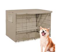 Housse de cage pour chien - Tissu Oxford enduit d'argent 210D | Housse imperméable coupe-vent pour animaux de compagnie | Dog Cat Chennel Còver For Crates Multiple Sizes Beige Black Protect