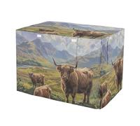 Housse de cage pour chien - Vaches écossaises des Highlands et montagnes - Coupe-vent et coupe-vent - Pour cage de chien - Taille S