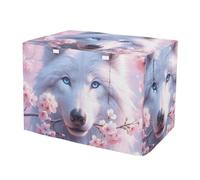 Housse de cage pour chien Wolf Cherry Blossoms - Résistante à l'eau - Avec ouvertures - Réduit les aboiements - Taille XL - Rose