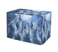 Housse de cage pour chien Wolf Moon - Résistante aux UV - Avec fenêtres en maille - Réduit les aboiements - Bleu