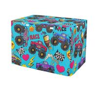 Housse de cage respirante pour chien Monster Trucks colorée avec boucle fixe au bas pour animal domestique avec fenêtres en maille Taille XL