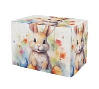 Housse de cage respirante pour chien - Œufs de lapin de Pâques - Aquarelle - Panneaux latéraux enroulables - Pour dressage de chiots - Taille L