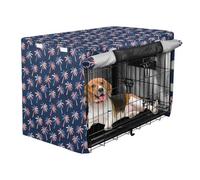 Housse de cage tropicale américaine pour cage de chien, animaux domestiques, couverture de chenil à roulettes, bleu marine, 106,7 cm