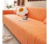 Housse De Canapé 1 2 3 4 5 Places Extensibles Couverture Complète Protège-Canapé pour Animaux Housses De Coussin Épaisses,Orange,Footstool