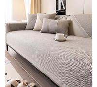 Housse de canapé 1 2 3 4 Places, en Coton et Lin Respirant avec Silicone antidérapant, Coussin de canapé pour canapé de Salon, Housse décorative(Gray,70 * 70cm)
