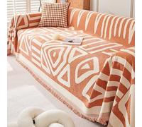 Housse de canapé 1/2/3/4 Places, Protection Toutes Saisons Housses de canapé et Protecteur Meubles, Couverture Douce réversible Couverture Polyvalente jetée décorative légère (Orange,180 * 90cm)