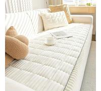 Housse De Canapé 1 2 3 Place, Epais Housse De Canapé Lavable - Nouveau Velours CôTelé Doux Universel,Housse De Canapé AntidéRapant,Couvre Canapé d'angle(White,70 * 210cm)